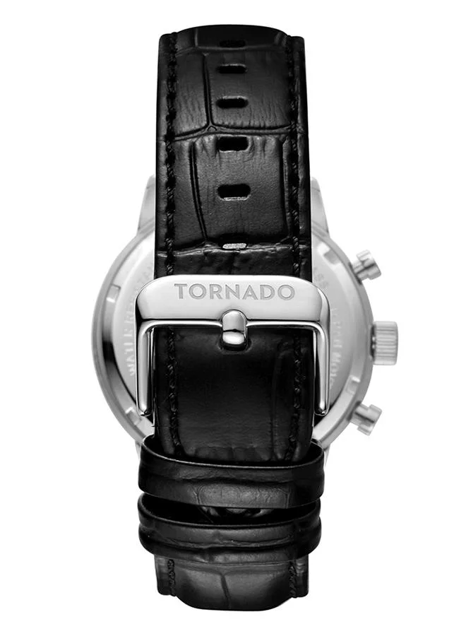 تورنيدو ساعة جلد كرونوغراف رجالي T6102-SLBW - 43x49 مم