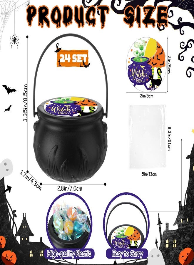 Roowest 24 Sets Halloween Party Favors, Halloween Mini Cauldrons Card Opp Bags Goodie Bag Fillers Gifts Party Supplies Non Candy Trick or Treat for Boys Girls Classroom Rewards - Image 3