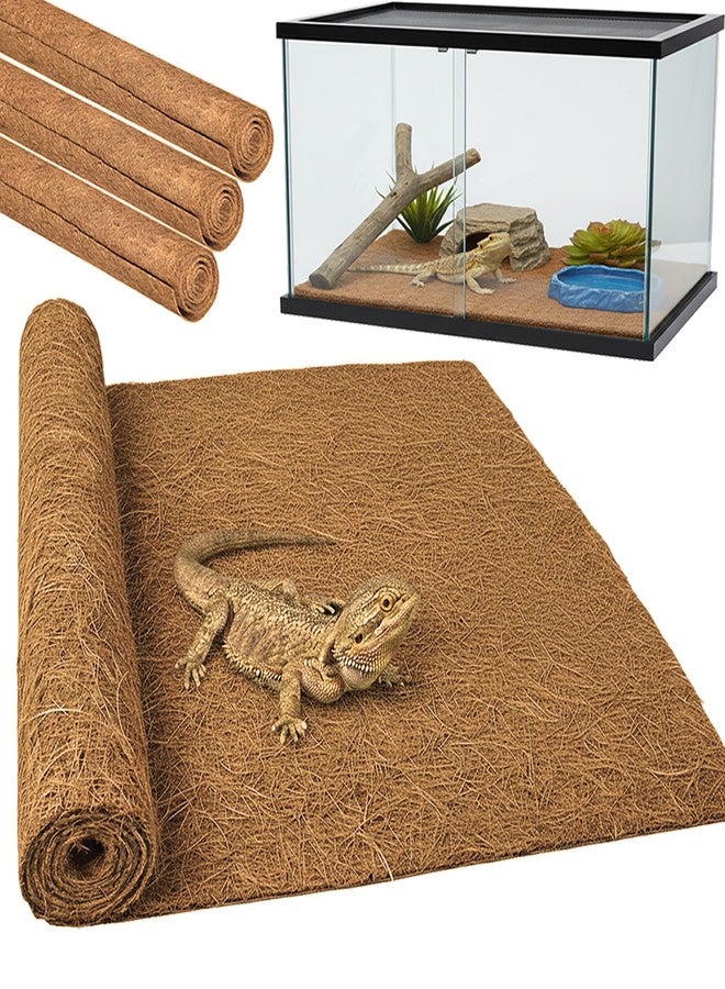 TCYPUHL Reptile Carpet, Reptile Mat, Natural Coconut Fiber Liner Flooring for Tank, Bearded Dragon Tank Accessories (18"X 36", 3 PCS) - Image 1