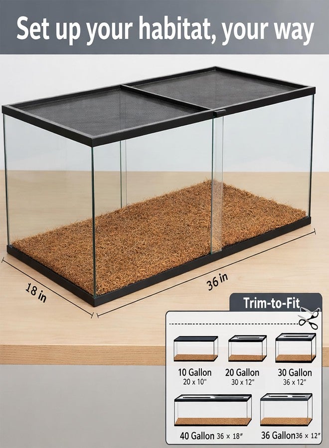 TCYPUHL Reptile Carpet, Reptile Mat, Natural Coconut Fiber Liner Flooring for Tank, Bearded Dragon Tank Accessories (18"X 36", 3 PCS) - Image 5