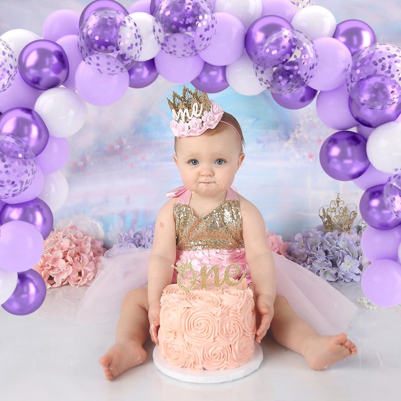 Patimate Lavender Purple Balloons Set, 50 pcs 12 inch Metallic Purple Lavender Lilac Confetti Latex Balloons Kit for Birthday Baby Shower Wedding Party Decorations - Image 3