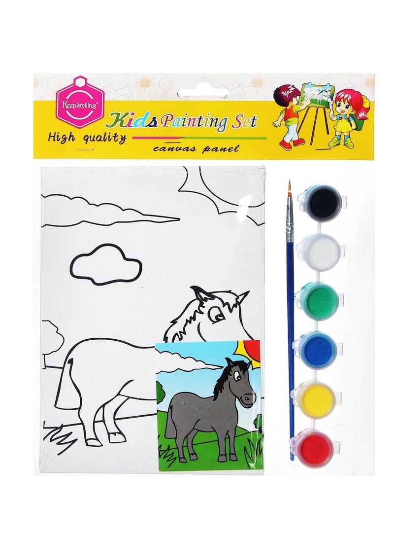 Coast Kids Canvas Painting Sets Included: 1 x Outline Drawn Canvas, 6 Acrylic Colours and 1 x Paint Brush - Image 2
