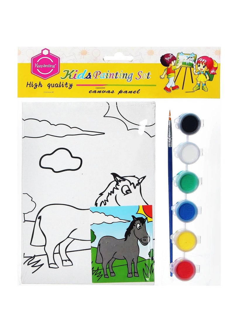 Coast Kids Canvas Painting Sets Included: 1 x Outline Drawn Canvas, 6 Acrylic Colours and 1 x Paint Brush - Image 1