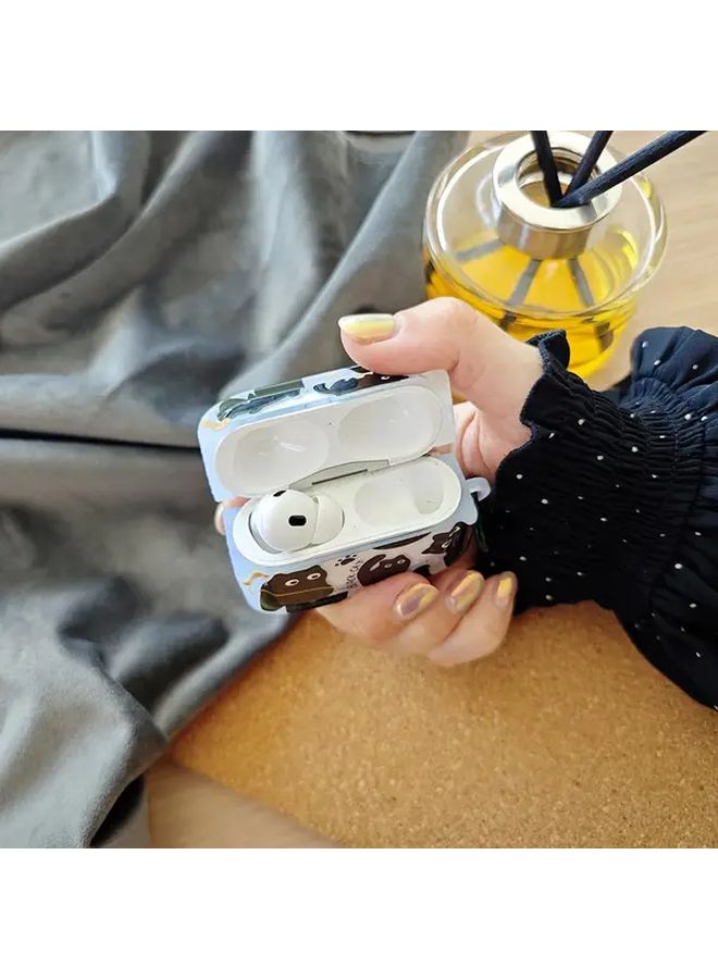 Cute Cartoon Black Cat Yarn Ball TPU Case Cover For Airpods 3 With Keychain - Image 3