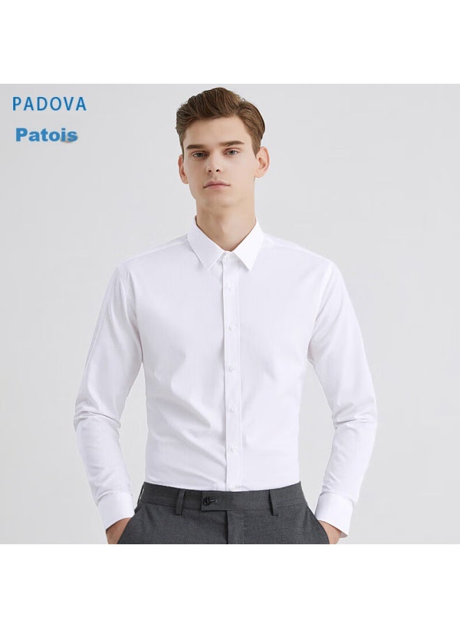 Patova Patuowa رجال طويل الأكمام اللون الصلب الأعمال المهنية الرسمية قميص أبيض عمل زي رجال ملابس Cs108, أزرق, 5XL - Image 1