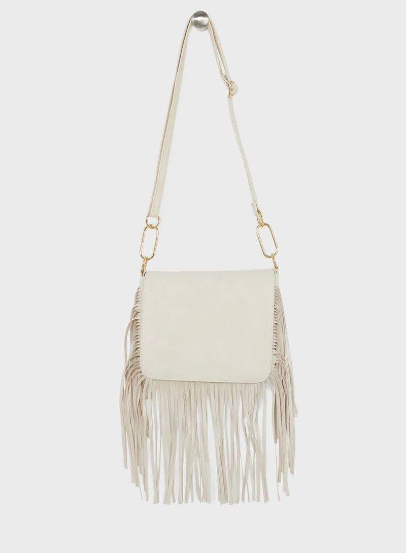 NEW LOOK Small Fringe Messenger Crossbody