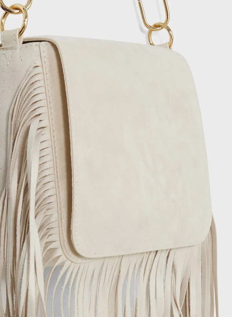 NEW LOOK Small Fringe Messenger Crossbody