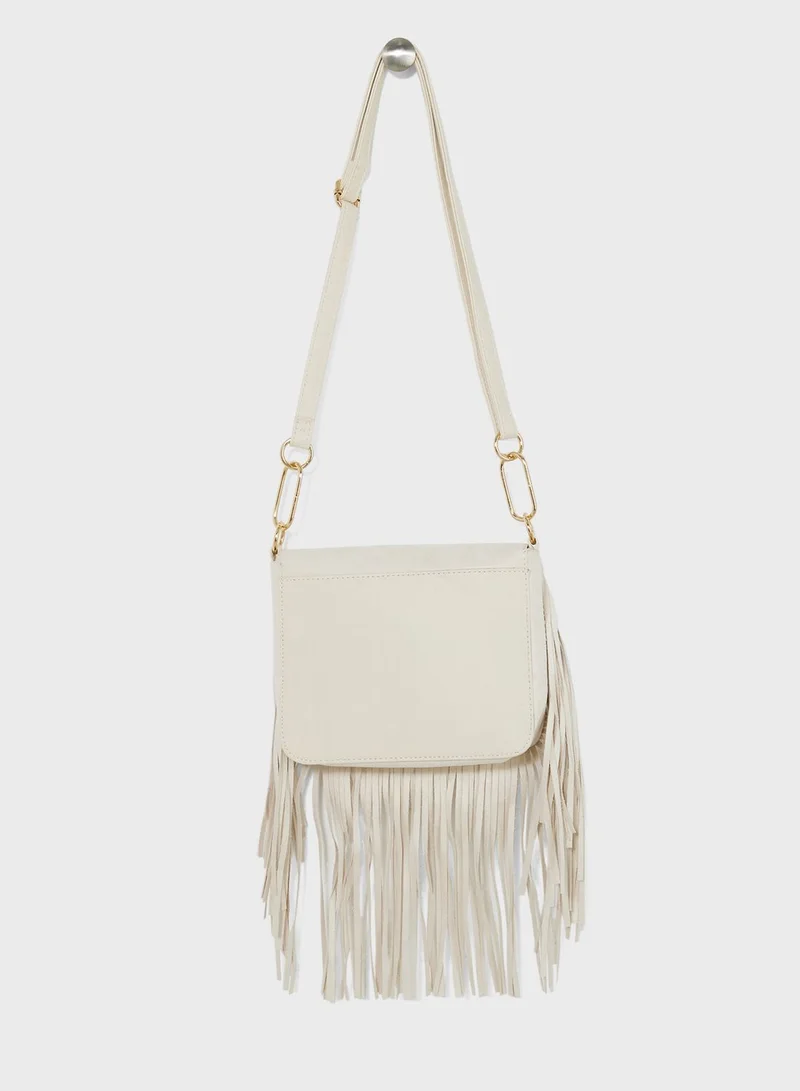 NEW LOOK Small Fringe Messenger Crossbody