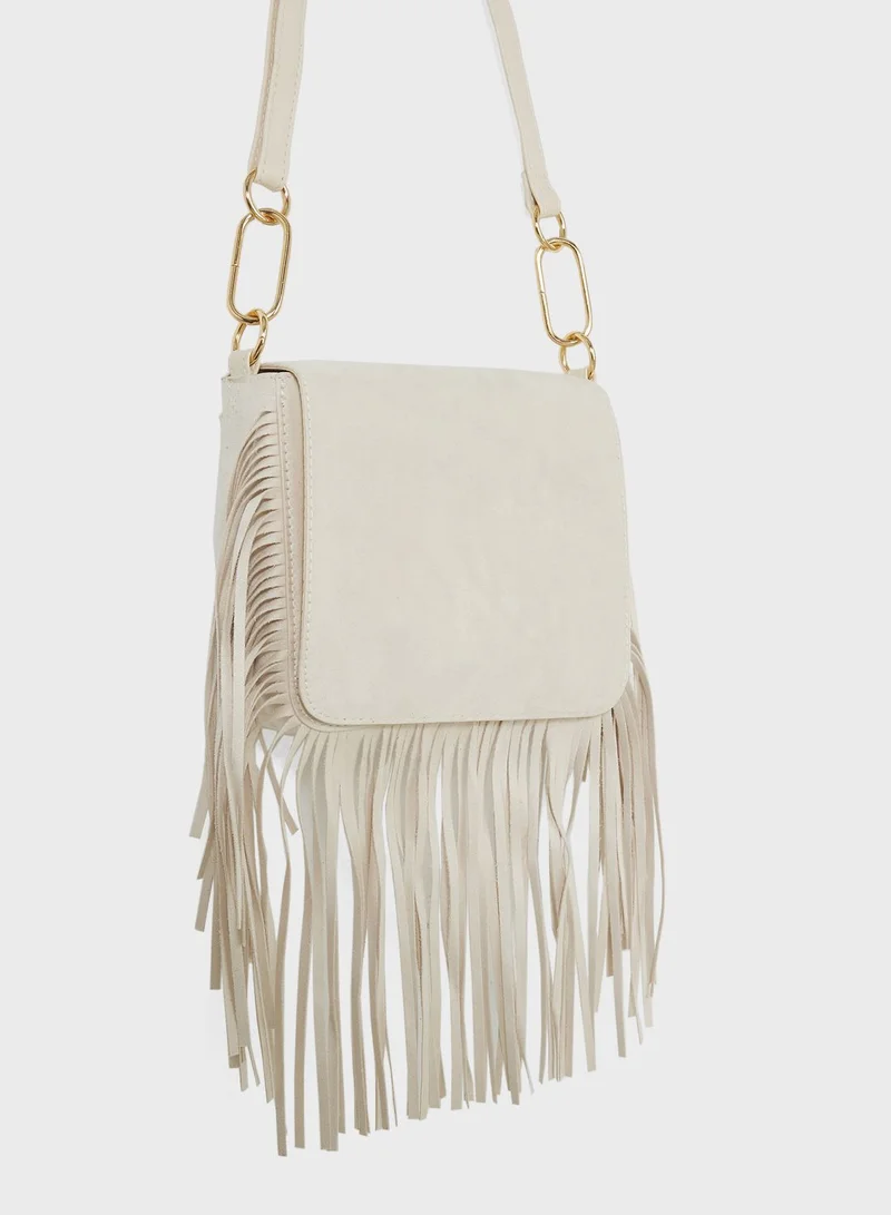 NEW LOOK Small Fringe Messenger Crossbody