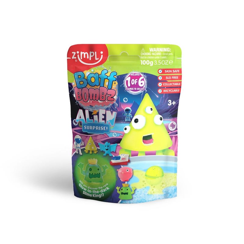 Zimpli Kids Baff Bombz Alien Surprise Bath Bomb (100g, Assorted) - Image 1