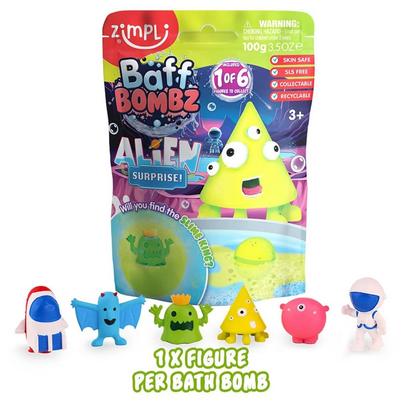 Zimpli Kids Baff Bombz Alien Surprise Bath Bomb (100g, Assorted) - Image 2