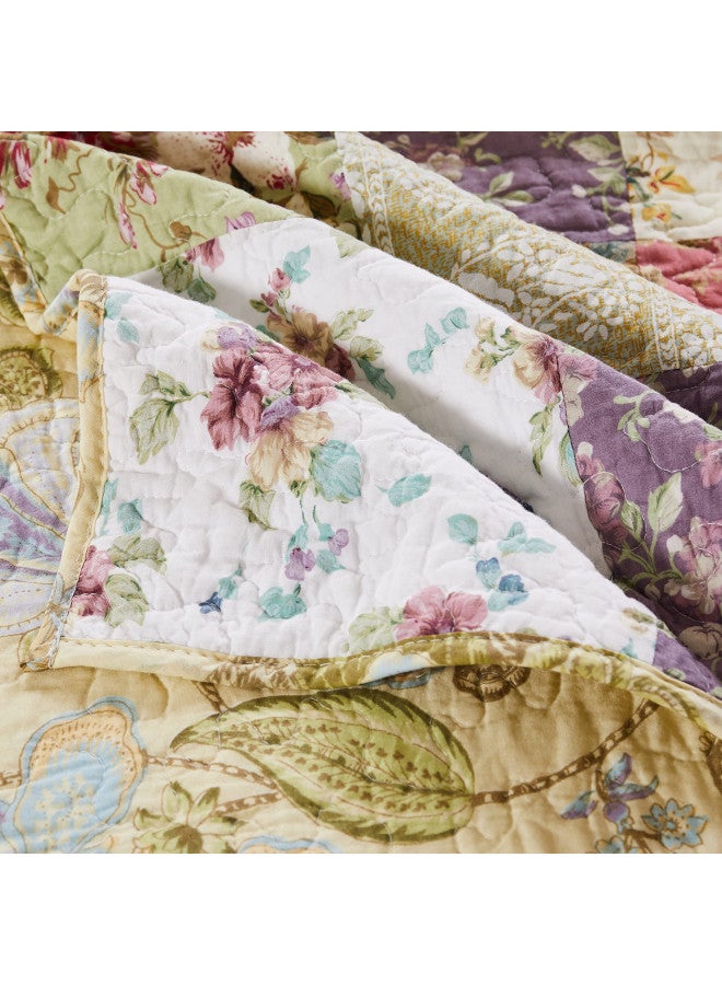 Greenland Home Blooming Prairie Quilted Patchwork Throw - Image 4