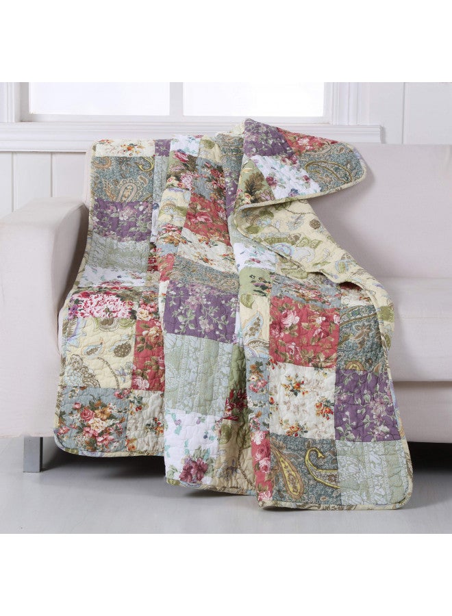 Greenland Home Blooming Prairie Quilted Patchwork Throw - Image 2
