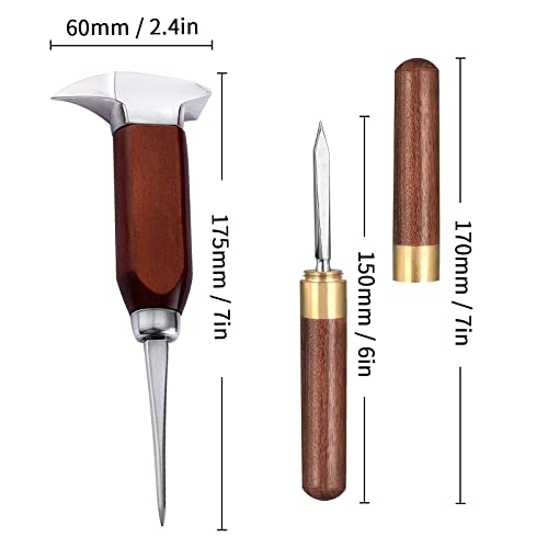 LINALL Ice Pick - 17cm / 7" Stainless Steel Ice Chipper with Wood Handle, Japanese Style Ice Crusher ideal for Bars, Bartender. Best Carving Tool (7 inch) - Image 2