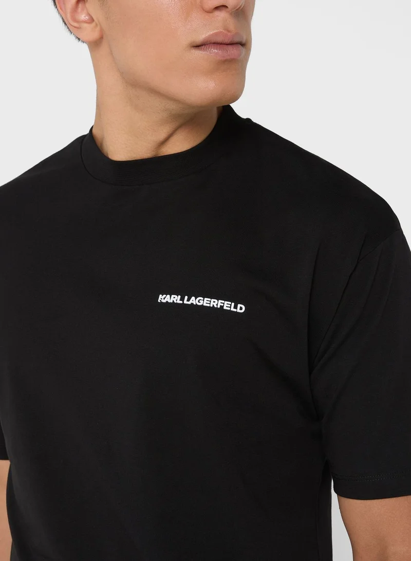 Karl Lagerfeld Logo Crew Neck T-Shirt