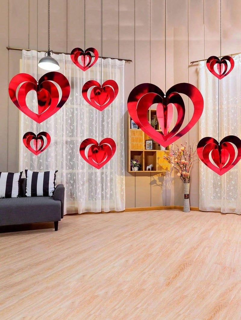 The Banner Company The Banner Company | Romantic Foil Red Heart Hanging Decorations | Perfect for Valentine's Day | Special Occasions | Set of 16 - Image 2
