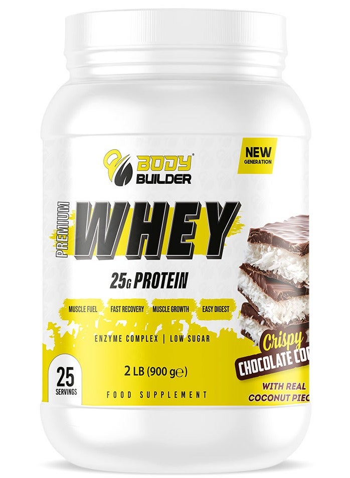 Body Builder Premium Whey Protein Powder  Crispy Chocolate Coconut 2 LB