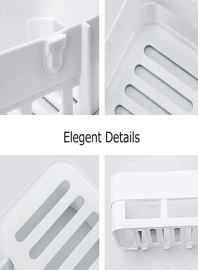 PIERCELL ENTERPRISE Piercell Plastic Strong Adhesive Shower Bathroom And Kitchen Self Adhesive Wall Mounted Soap Stand And Bathroom Shelves Self Stick For Shampoo; Conditioner And Etc - White (Bathroom Shelve 1Pcs) - Image 5
