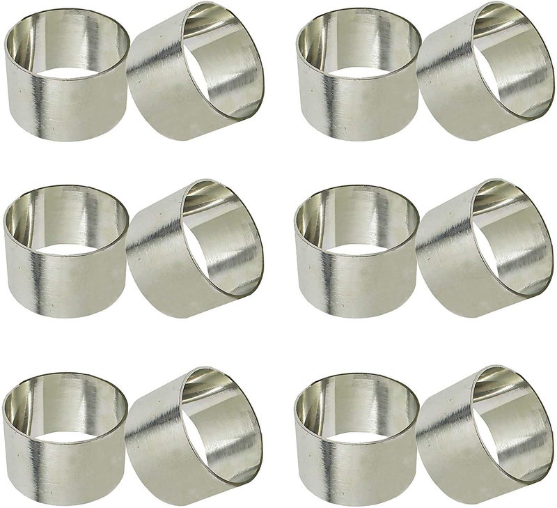 SKAVIJ Handmade Twisted Pipe Napkin Rings Holders Decor Dinner Party Wedding Thanksgiving Christmas Gathering (Silver 50pcs) - Image 1