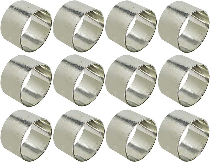 SKAVIJ Handmade Twisted Pipe Napkin Rings Holders Decor Dinner Party Wedding Thanksgiving Christmas Gathering (Silver 50pcs) - Image 3