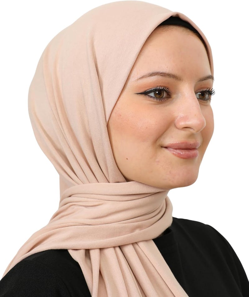 Prien Women's Viscose Hijab Scarf - Lightweight Long Shawl in Beige - Image 5