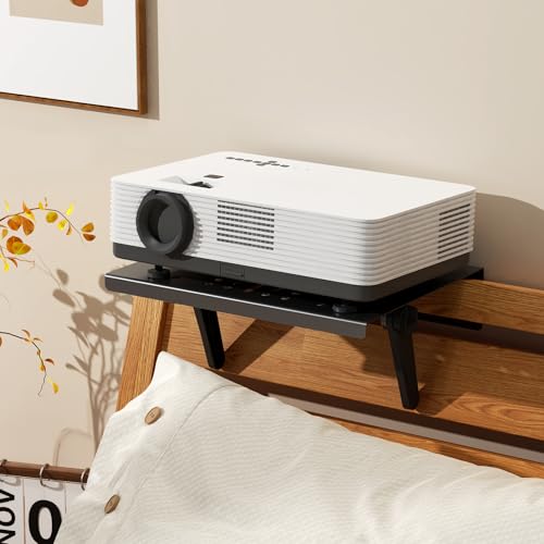 CABTE No Drilling Metal Projector Mount, Adjustable Angle Projector Mount Shelf for Sofa and Bedside, Foldable for Storage,Perforated Design for Heat Dissipation,Projector Wall Mount for Living Room - Image 1