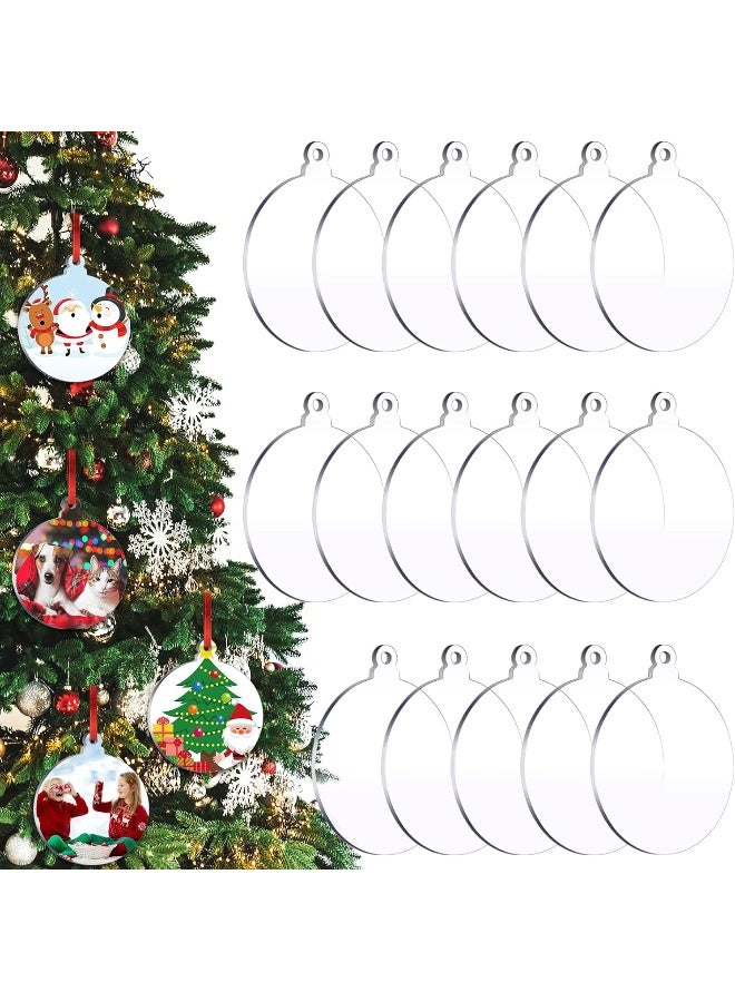 TPGP 3 Inch Acrylic Blanks Ornament Acrylic Keychain Blanks Clear Ornaments Clear Discs For Christmas Crafts  - Image 1