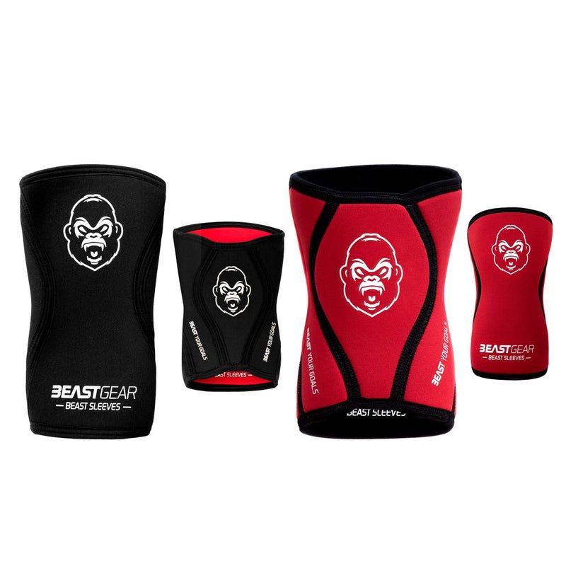 Beast Gear Knee Sleeves for Weightlifting - 5mm Reversible Neoprene Compression Sleeve Pack for Powerlifting, Squats & Running, medium - Image 4
