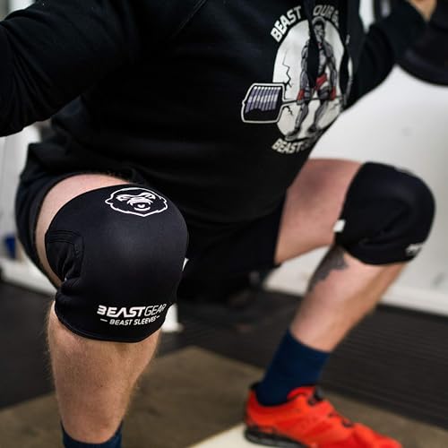 Beast Gear Knee Sleeves for Weightlifting - 5mm Reversible Neoprene Compression Sleeve Pack for Powerlifting, Squats & Running, medium - Image 3