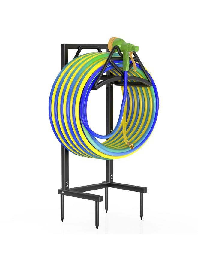 Qatsrin New Garden Hose Holder, Super Stable Freestanding Water Hose Holder Stand Holds 160-feet Hose, Detachable Hose Storage Reels Hanger Rack for Outside Yard Lawn Farm - Image 1