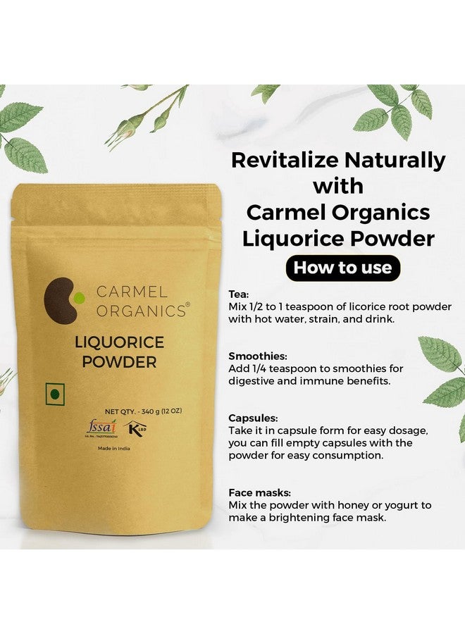 CARMEL ORGANICS CARMEL ORGANICS Liquorice/Mulethi Root Powder (340 Grams) | Yashtimadhu Powder For Health, Skin and Hair Care | Natural | Edible | Atimadhuram Podi/Athimadhura Hittu  - Image 5