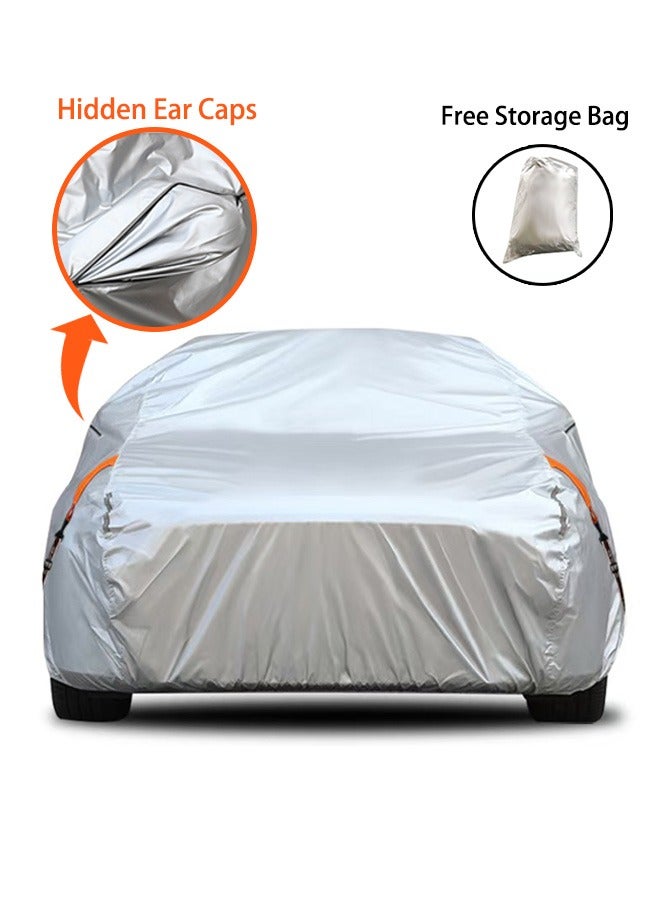 Car Cover Waterproof All Weathe,Outdoor Full Cover Rain Sun UV Protection with Zipper Cotton - Image 1