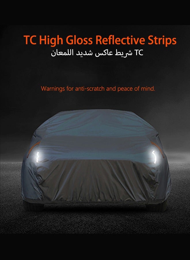 Car Cover Waterproof All Weathe,Outdoor Full Cover Rain Sun UV Protection with Zipper Cotton - Image 5