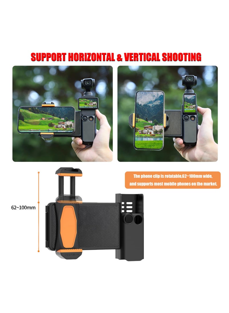 KASTWAVE Cellphone Extended Holder Adapter for DJI Osmo Pocket 3 Camera Handle Extension Frame Accessories Cold Shoe Light Mic Tripod Expansion Mount Filter Case - Image 2