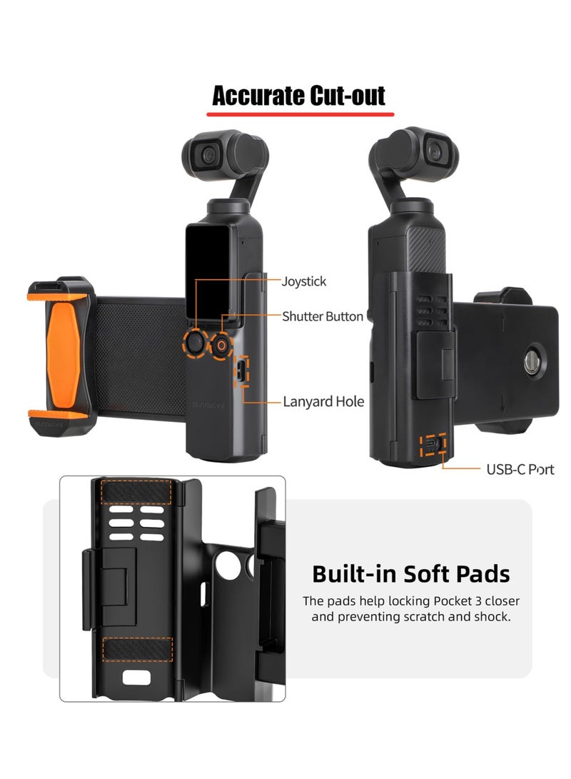 KASTWAVE Cellphone Extended Holder Adapter for DJI Osmo Pocket 3 Camera Handle Extension Frame Accessories Cold Shoe Light Mic Tripod Expansion Mount Filter Case - Image 5