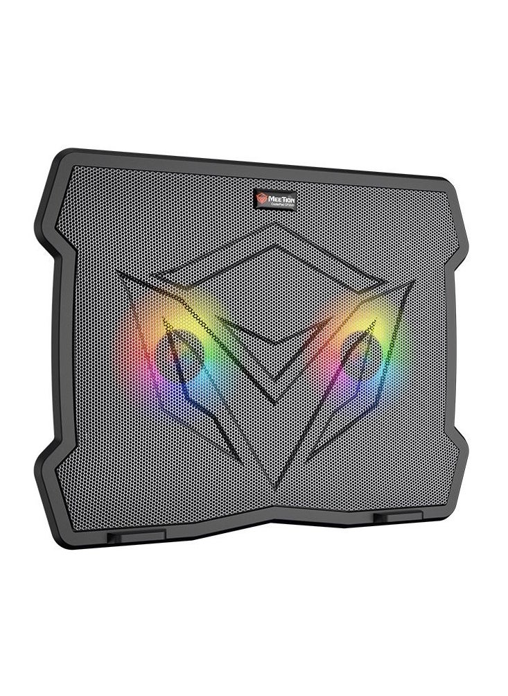 Generic CP2020 Laptop Cooling Pad - 9-14 Inch - 2 Fans with LED Lights - USB Interface - Height Adjustable - black  - Image 1