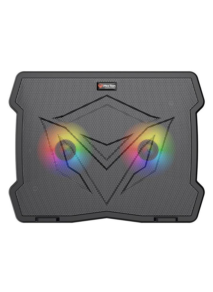 Generic CP2020 Laptop Cooling Pad - 9-14 Inch - 2 Fans with LED Lights - USB Interface - Height Adjustable - black  - Image 2