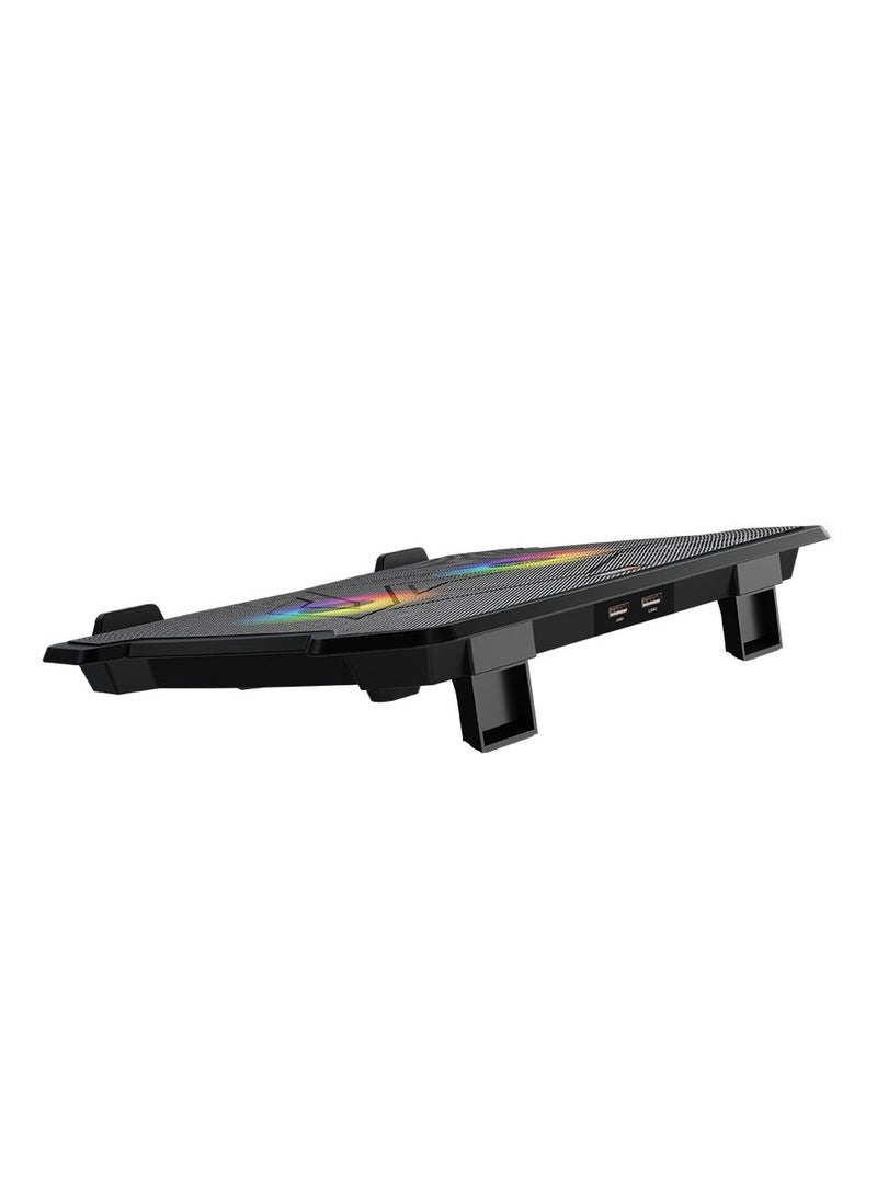 Generic CP2020 Laptop Cooling Pad - 9-14 Inch - 2 Fans with LED Lights - USB Interface - Height Adjustable - black  - Image 3