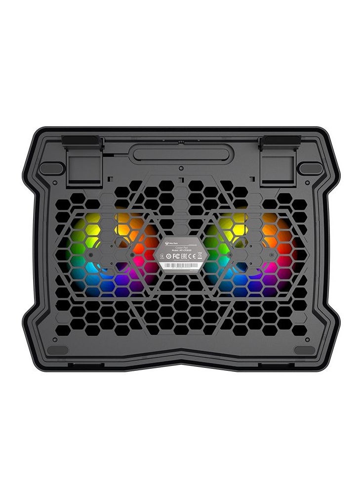Generic CP2020 Laptop Cooling Pad - 9-14 Inch - 2 Fans with LED Lights - USB Interface - Height Adjustable - black  - Image 4