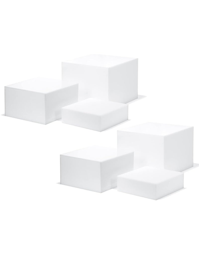 Rose Buffet Risers, Food Risers for Buffet Table, Display Stand Shelf for Catering Dessert Collectibles, Acrylic Cube Display Nesting Risers with Hollow Bottoms White  - Image 1