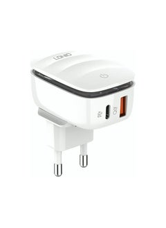 إل دينو LDNIO A2425C Type-C شاحن سريع/شاحن حائط/شاحن سفر PD + QC LED مصباح وشاحن سريع الولايات المتحدة/الاتحاد الأوروبي/المملكة المتحدة رائجة البيع بالجملة شاحن محمول.  - Image 3