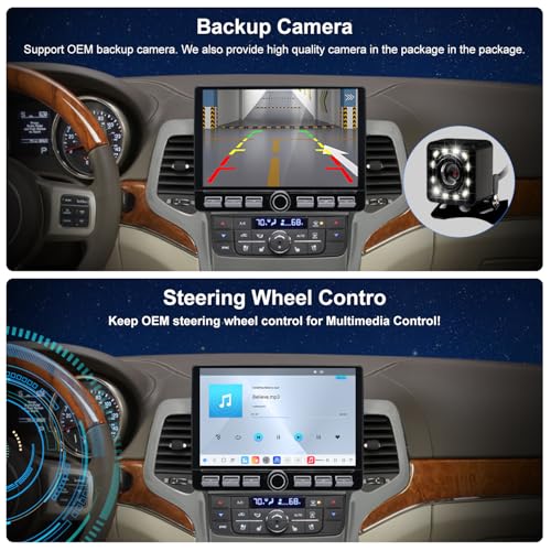 Fuosuc 4G LTE QLED Radio for Jeep Grand Cherokee 2011 2012 2013 Upgrade,8-Core CPU Touch Screen Stereo,Wireless CarPlay & Android Auto,Support OEM SWC and Free Camera - Image 5