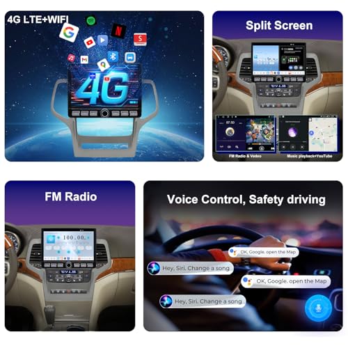 Fuosuc 4G LTE QLED Radio for Jeep Grand Cherokee 2011 2012 2013 Upgrade,8-Core CPU Touch Screen Stereo,Wireless CarPlay & Android Auto,Support OEM SWC and Free Camera - Image 3