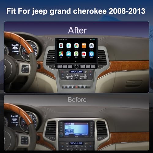 Fuosuc 4G LTE QLED Radio for Jeep Grand Cherokee 2011 2012 2013 Upgrade,8-Core CPU Touch Screen Stereo,Wireless CarPlay & Android Auto,Support OEM SWC and Free Camera - Image 2