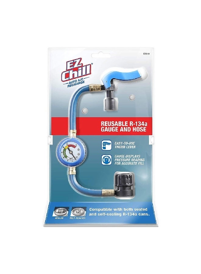 Generic Ez Chill Lightweight Easy To Use Ac Gauge And Hose Blue R-134A  - Image 2