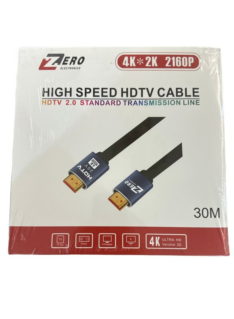 زيرو كابل اتش دى ام أي بجودة 4K بطول 30 متر أسود  - Image 3