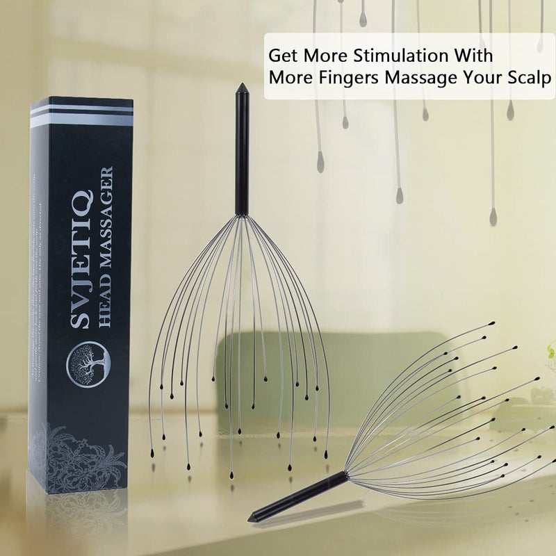 Svjetiq 2 Pack Head Massager Scalp Massager 20 Fingers Handheld Head Massager Scalp Stress Relax for Deep Relaxing, Stocking Stuffers and Gadgets for Men - Image 2