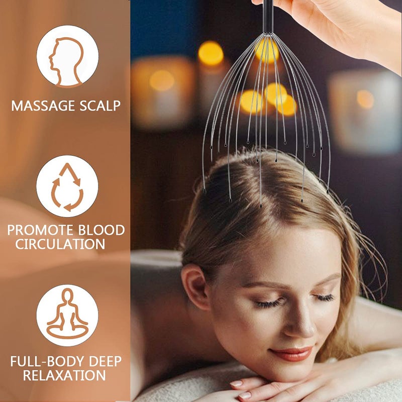 Svjetiq 2 Pack Head Massager Scalp Massager 20 Fingers Handheld Head Massager Scalp Stress Relax for Deep Relaxing, Stocking Stuffers and Gadgets for Men - Image 3