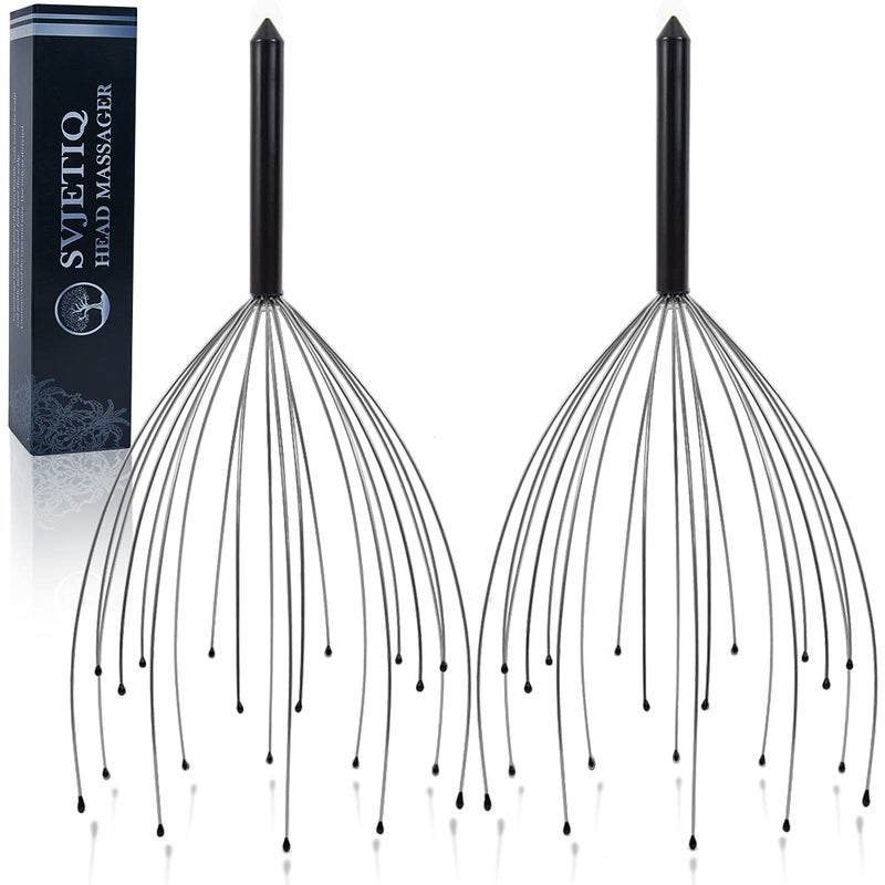 Svjetiq 2 Pack Head Massager Scalp Massager 20 Fingers Handheld Head Massager Scalp Stress Relax for Deep Relaxing, Stocking Stuffers and Gadgets for Men - Image 1