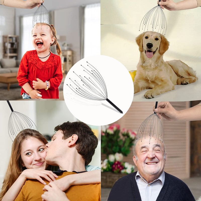 Svjetiq 2 Pack Head Massager Scalp Massager 20 Fingers Handheld Head Massager Scalp Stress Relax for Deep Relaxing, Stocking Stuffers and Gadgets for Men - Image 4